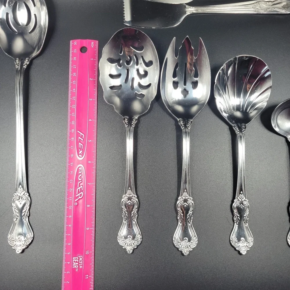 Reed & Barton 18/10 Stainless Heritage Mint Marlborough Serving Utensil Set Of 7